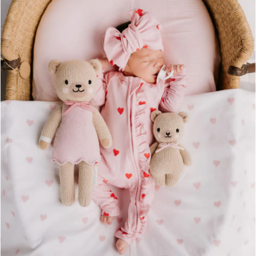 Frill Zip Romper | Red Hearts – Little and Fern