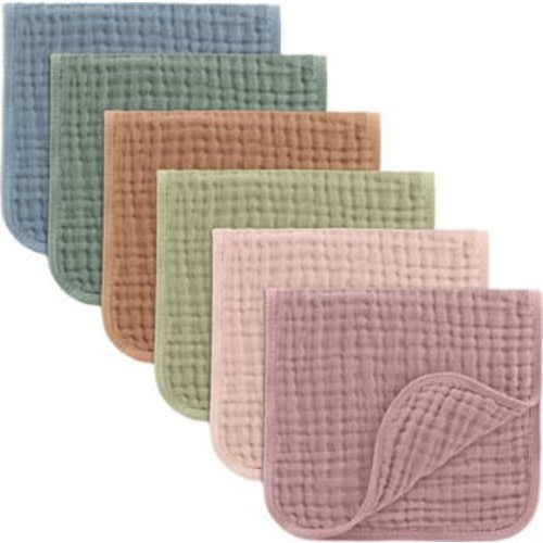 Muslin Burp Cloths - Pack of 6