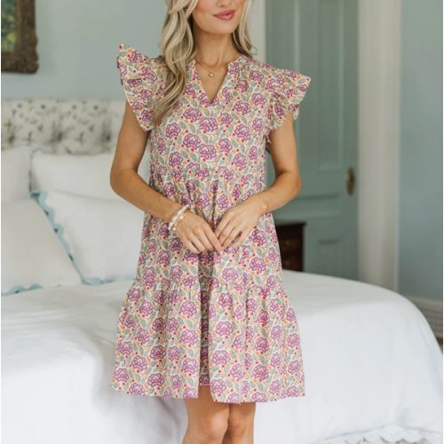 NURSING COLLECTION: At This Time Magenta Paisley Babydoll Dress