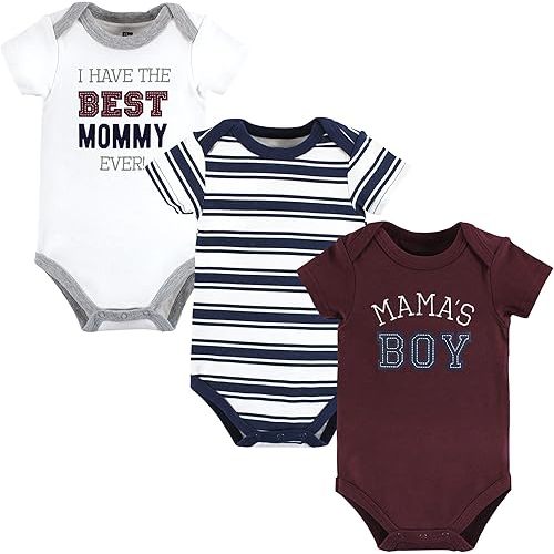 Hudson Baby Unisex Baby Cotton Bodysuits Mamas Boy, 3-6 Months