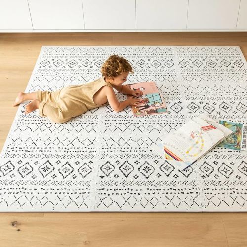 Baby Play Mat for Floor – 6x8ft Boho | Soft Non Toxic Premium EVA Foam Tiles for Tummy Time, Crawling & Playroom – Waterproof Interlocking Floor Mat for Babies & Toddlers by Lillefolk (12 Tiles)