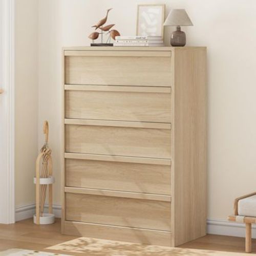 5 Drawer Dresser for Bedroom, Modern 5 Chest of Drawers Tall with Large Drawers Storage, For Living Room, Nursery, Entryway