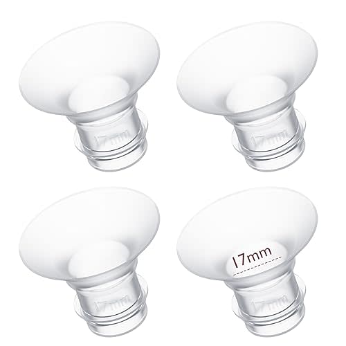 Momcozy Flange Insert 17mm Compatible with 24mm Flange/Shield of Most Pumps, Insert for Breast Pump Replacement Accessories, 4PCS 17mm