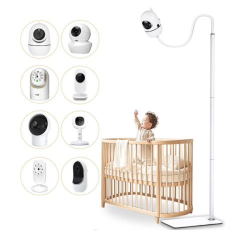 69" Adjustable Height Floor Stand for Hello Baby Monitor, Gooseneck Swivel Holder Mount with Stable Base for HelloBaby,Nanit Pro,Owlet, Motorola,VAVA,1/4 Thread Connection, Universal Monitor Mount