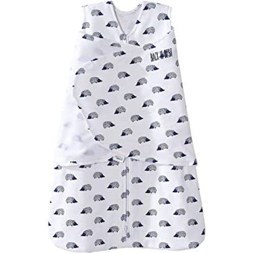 HALO 100% Cotton Sleepsack Swaddle, 3-Way Adjustable Wearable Blanket, TOG 1.5, Navy Hedgehog, Small, 3-6 Months