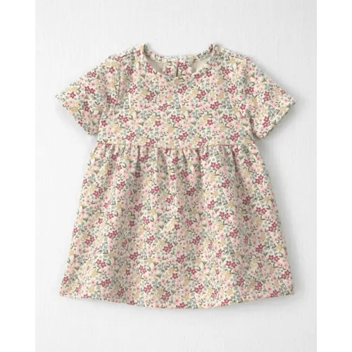 Baby Girl Organic Cotton French Terry Dress in Floral - Little Planet | Carter's