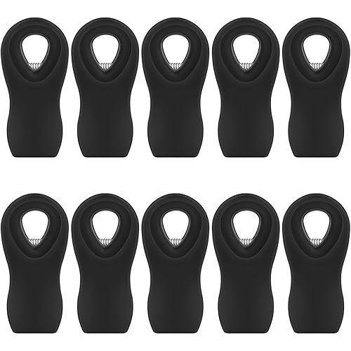 Magnetic Chip Clips, 10 Pack Plastic Bag Clips with Magnet, Black Snack Clips for Food Storage and Refrigerator
