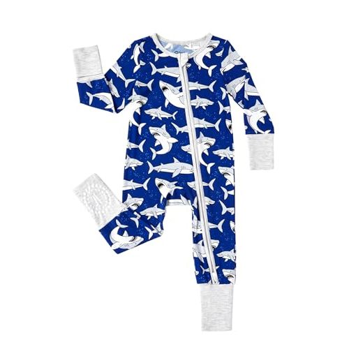 PATPAT Baby Footies Boys Girls - Bamboo Viscose - Zipper & Non-Slip Soles Romper Mitten - Footed & Footless Infant Clothes