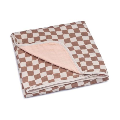 Parker Baby Co. Cotton Muslin Blanket - Rosewood Checker