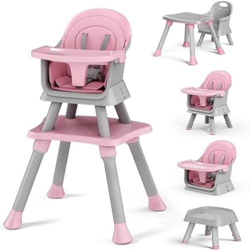 Kinder King 8 in 1 Baby High Chair for Babies and Toddlers, Booster Chair