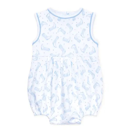 Darling Cowboy Boots Print Bubble - Light Blue