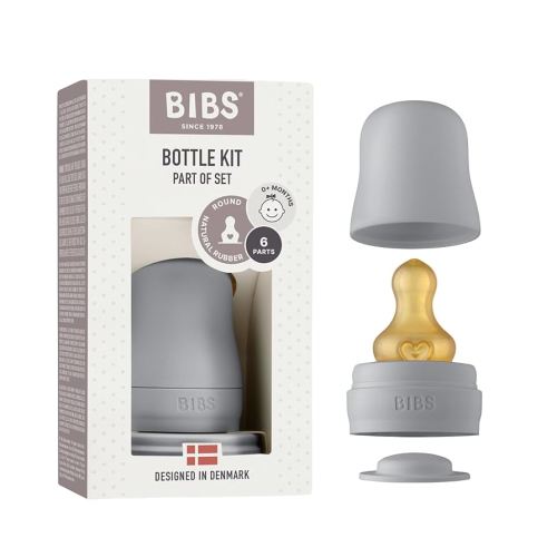 BIBS Bottle Kit - Part of Set. Mix and Match with BIBS Glass Bottles in Different Sizes, Bottle Kit Color - Part of Set, Cloud