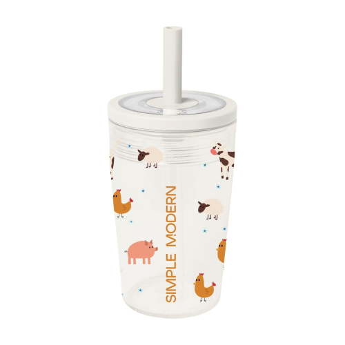 Simple Modern 12 fl oz Tritan Plastic Junior Tumbler with Silicone Straw Lid | Farm Animals