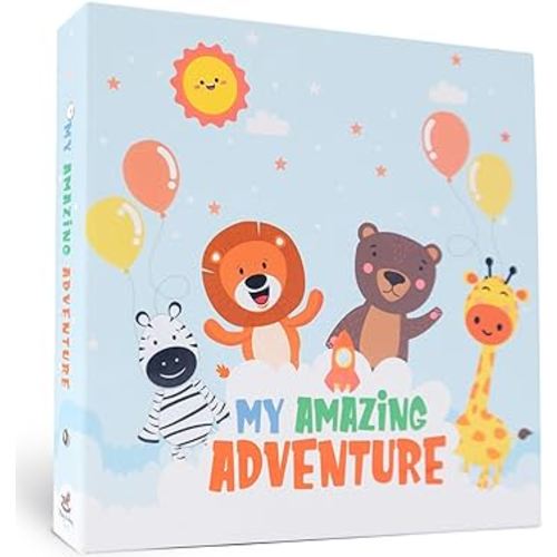 Playful Keepsake and Memory Book - First 5 Years Completely Illustrated Baby Journal - Joyful Scrapbook for Boy or Girl - Easily Record Radiant Memories - Perfect for Baby Shower