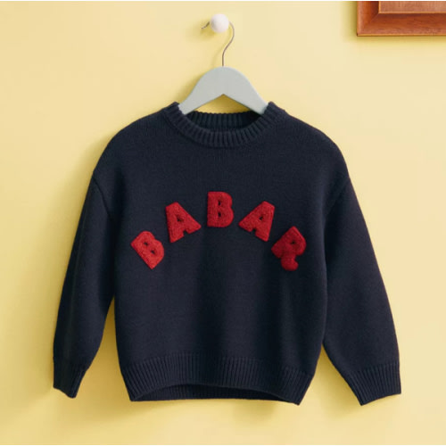 EMBROIDERED KNIT SWEATER BABAR ™ - navy | ZARA United States
