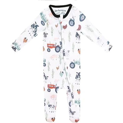 Copper Pearl Zip-Up Footie Baby Pajamas: Ultra-Soft Boys Pajamas and Girls Pajamas, Premium Knit Fabric in Stylish Prints, Tag-Free with Two-Way Zipper, Sized Newborn to 24 Months, Jo