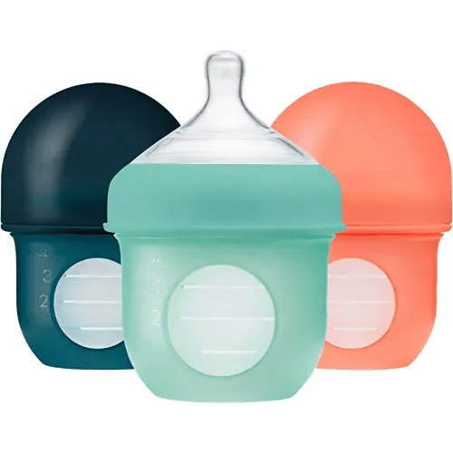Boon Nursh Silicone Baby Bottle - Mint - 4 Oz - 3 Count