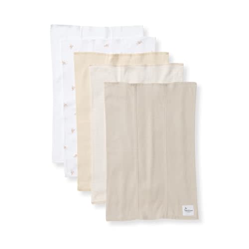 Burt's Bees Baby 100% Organic Cotton Burp Cloths, 17x11.75 in, 5-Pack | Extra absorbent large burp cloths are perfect for catching every messy moment