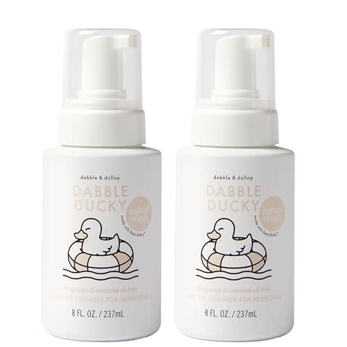 Dabble & Dollop Foaming Infant Wash – Natural Baby Cleanser, Unscented & Essential Oil–Free, No Dyes, Tear-Free, Vegan (2-Pack)