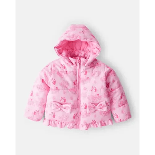 Toddler Girl Bluey™ Hooded Heavyweight Winter Jacket - Pink | Carter's