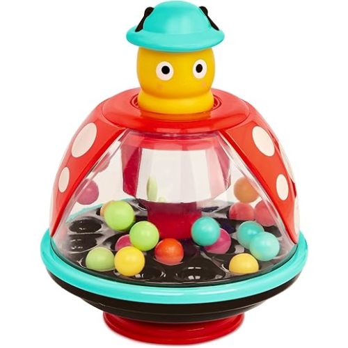 Battat – Ladybug Toy – Ball Popping Toy – Toy For Toddlers – 20 Small & Colorful Balls – 12 Months + – Ladybug Pushtop