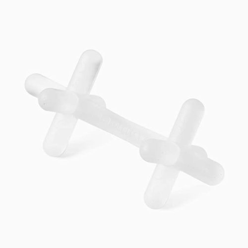Moonjax Silicone Baby Teething Toys - Baby teether for Infants, Toddlers, Newborns, CPSIA Certified | Dishwasher, Sterilizer, and Freezer Safe | Made in the USA - Clear