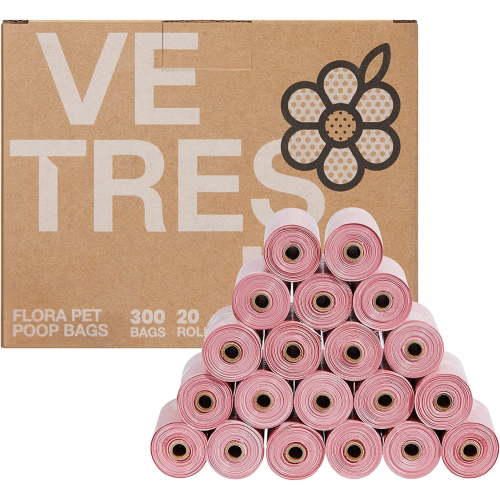 VETRESKA Dog Poop Bags Lavender Scented Compostable Pink Pet Waste Bag 300 Counts 9 x 13 inches