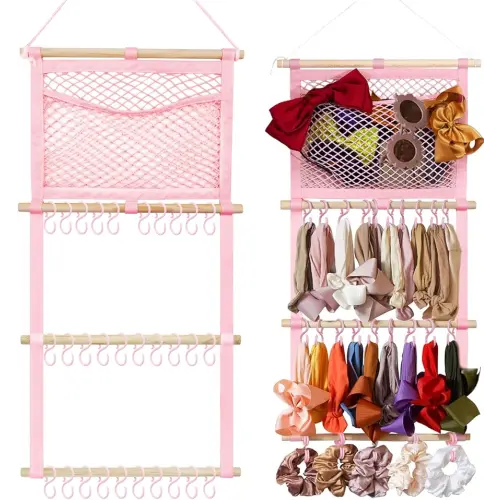 kangaroo Headband Holder Hair Bows Organizer for Baby Girls Large Capacity Bow Holder Hair Accessories Wall Hanging Organizer for Toddler Baby Girl Nursery Room Decor