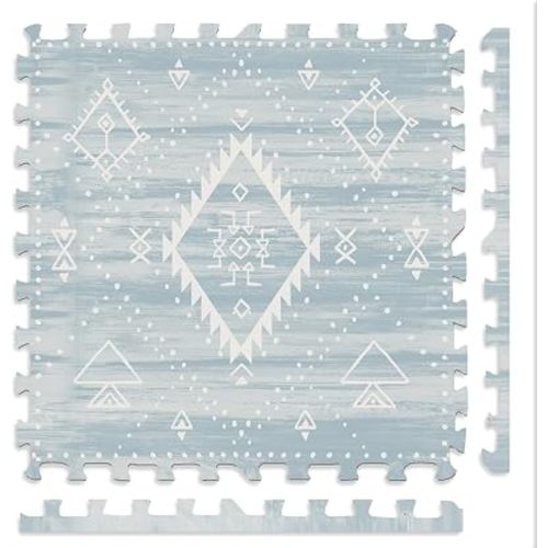 Play Platoon Kids Play Mat, 9 Tile 72x72 Inch - Saguaro Print, Extra-Thick