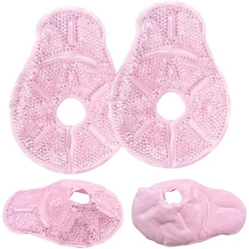 Reusable Breast Ice Packs, Boob Hot Cold Pack for Breastfeeding Essentials, for Breastfeeding Relief, Engorgement, Swelling Augmentation, Mastitis, Mastectomy Recovery, 2 Pack