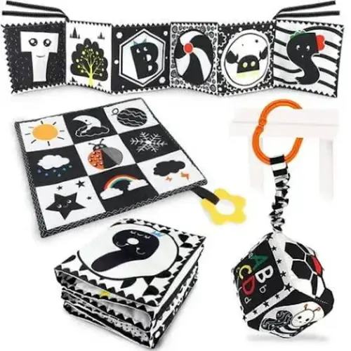 1PC High Contrast Baby Flashcards Black White Card, Newborn Brain Development Toy, Visual Stimulation Learning Activity Cards, 20 Pcs 40 Pages Educational Infants Gift (Black & White & Color), Stationery Supplies I discovered amazing products on SHEIN.com