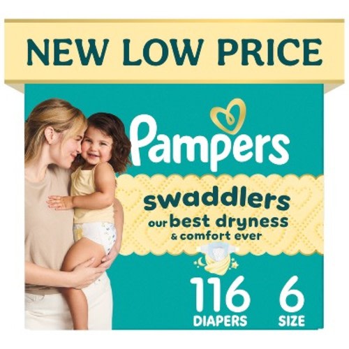 Pampers Swaddlers Sensitive Disposable Diapers Massive Pack - Size 6 - 116ct