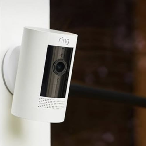 Ring Stick Up Cam Battery | Weather-Resistant Outdoor Camera, Live View, Color Night Vision, Two-way Talk, Motion alerts, Works with Alexa | White