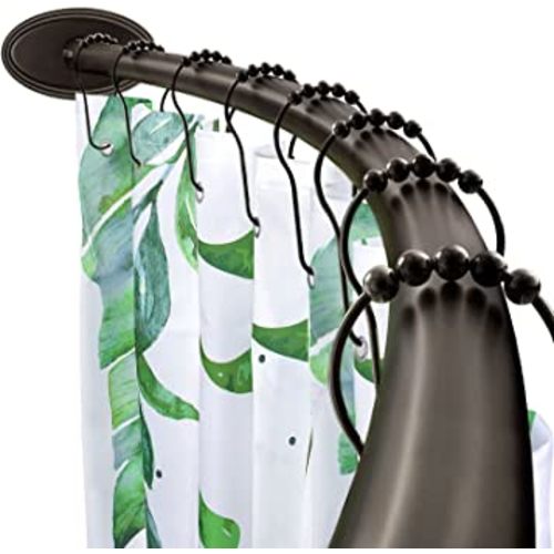 TONIAL Curved Shower Curtain Rod, 42 to 72 Inches(3.5-6 ft), Bronze, Anti-Rust Wall-Mounted Arched Shower Rod for Bathroom, Need to Drill, Not Tension Rod