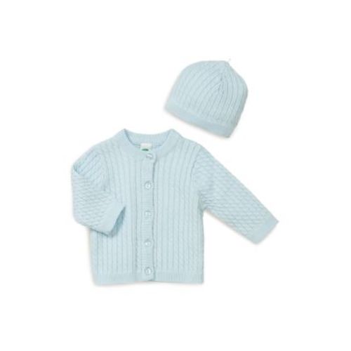 Unisex Cable-Knit Cardigan & Hat Set - Baby