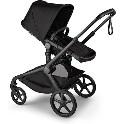 Bugaboo Kangaroo All-Terrain Full-Size Single-to-Double Tandem Stroller Toddler Seat, for Up to Three Kids, XL Wheels, One-Hand Operation, XL Underseat Storage - Midnight Black
