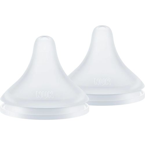 NUK Perfect Match Slow Flow Soft Silicone Nipple with Anti-Colic Vent, 2 Pack, BPA Free
