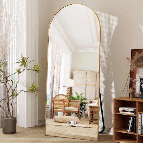 Beautypeak 71"x27.1" Arch Full Length Mirror Oversized Floor Mirrors, Gold
