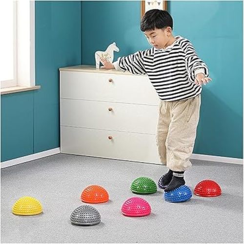 Balance Stepping Stones for Kids Balance Pods-Hedgehog Style Half Dome Stepping Stones Kindergarten Obstacle Course 1Pcs (Color : Yellow, Size : 1PCS)