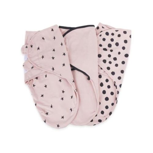 Ely's & Co. Adjustable Swaddle Blankets Blush Abstract Combo 3 Pack