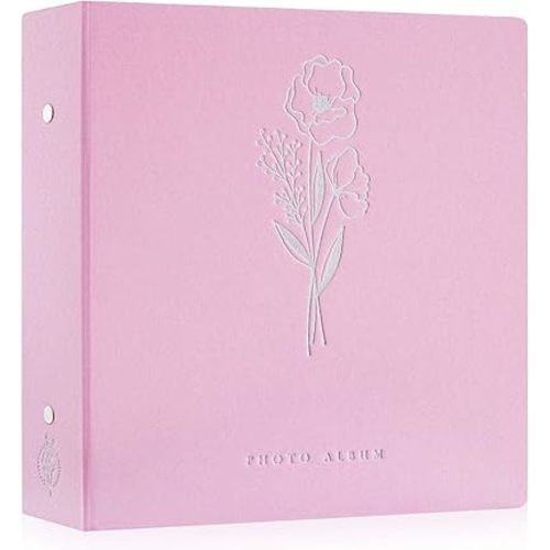 Lanpn Photo Album 4x6 600 Pockets Photos, Linen Cover Large Picture Albums Holds 600 Horizontal and Vertical Photos Pink