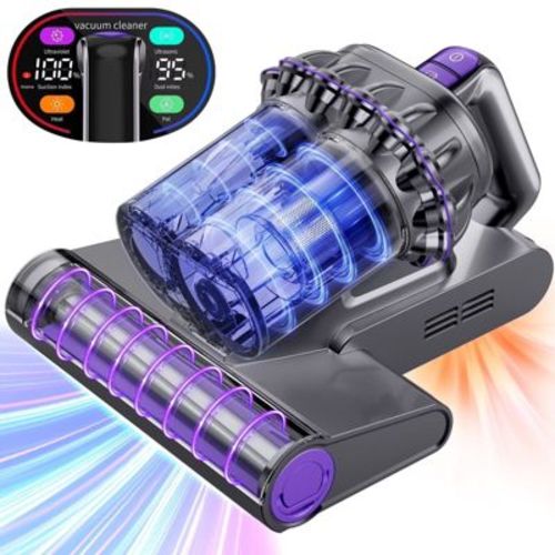 Portable Fabric Vacuum Cleaner with HEPA Filter and Heated Air for Home Use Gray