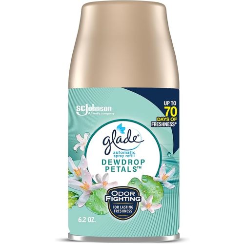 Glade Automatic Spray Refill, Dewdrop Petals, Scented Air Freshener for Home and Bathroom, 6.2 Oz