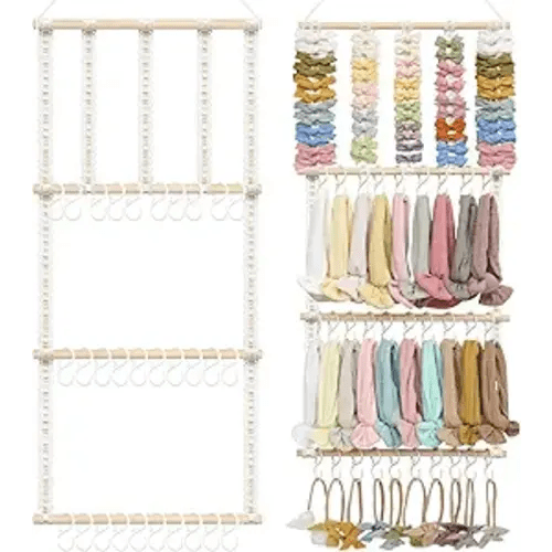 Headband Holder Hair Bows Organizer for Girls, Baby Headbands Hair Accessories Organizer Storage Wall Hanging Decor for Toddler Girls Room