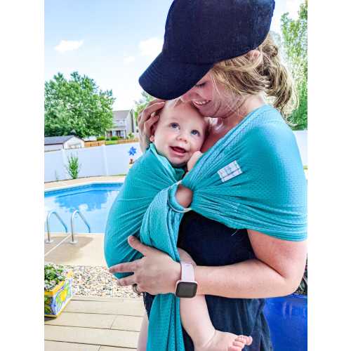 Water Ring Sling Baby Carrier – Breathable Mesh for Pool, Beach & Shower – ASTM Certified, USA Made