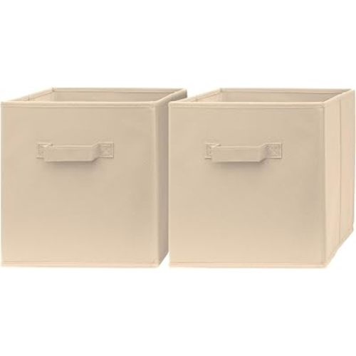 11x11 Cube Storage Bins - 2 Pack - 11 Inch Cube Storage Bin for Bedroom, Living Room, Clothes and Toys; 2 Handles, Foldable Cubby Organizer Bin