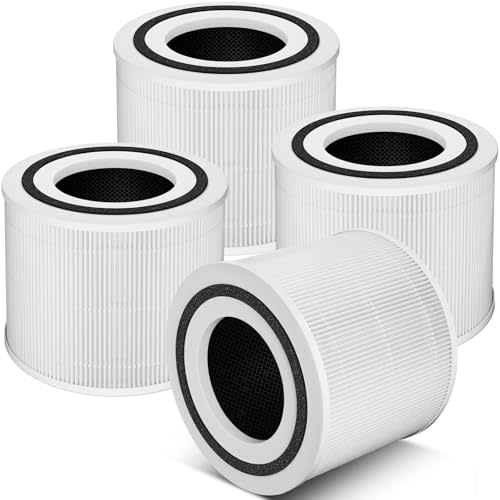 4 Pack 240 Replacement Filter Compatible with Puro 240 Air Puri-fier, 3-in-1 True HEPA 14 Filter Replacement Fit for 240 Air Puri-fier, Grade True HP-14 with Activated Carbon