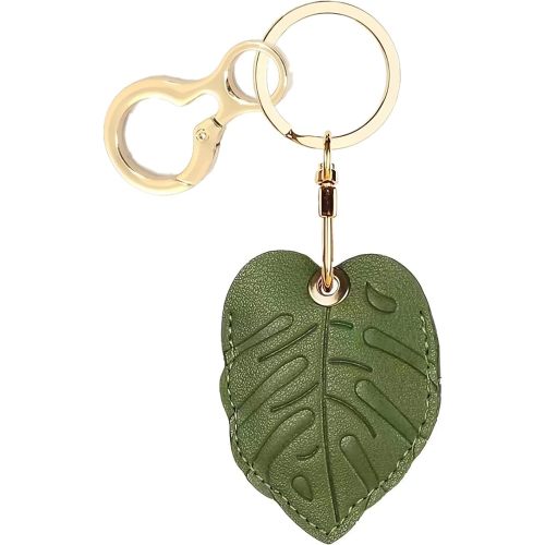 Leather Keychain Holder Case Compatible with AirTag,Cute air tag Cover with Keychain Ring,GPS Tracker Case for Keys