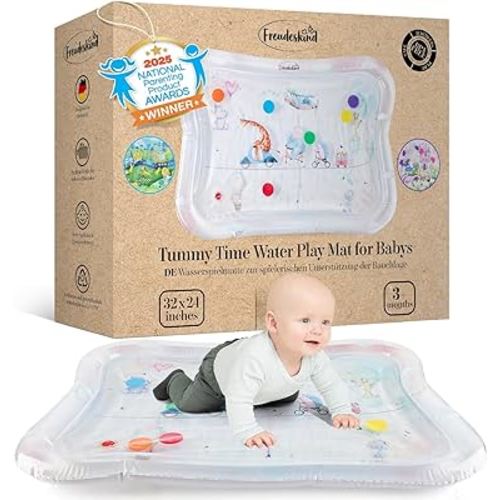 Tummy Time Water Mat for Babies – XXL Sensory Baby Water Play Mat – Award-Winning Infant Activity Mat for Motor Development – Premium, Baby-Safe Water Tummy Time Mat – Circus Animals