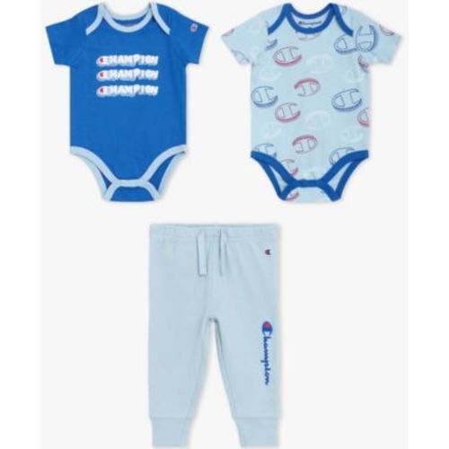 Baby Boys' Round Neck Bodysuits & Elastic Joggers, 3-Piece Set